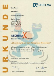 Dechemax Chemie Wettbewerb MCG Neuss 2015